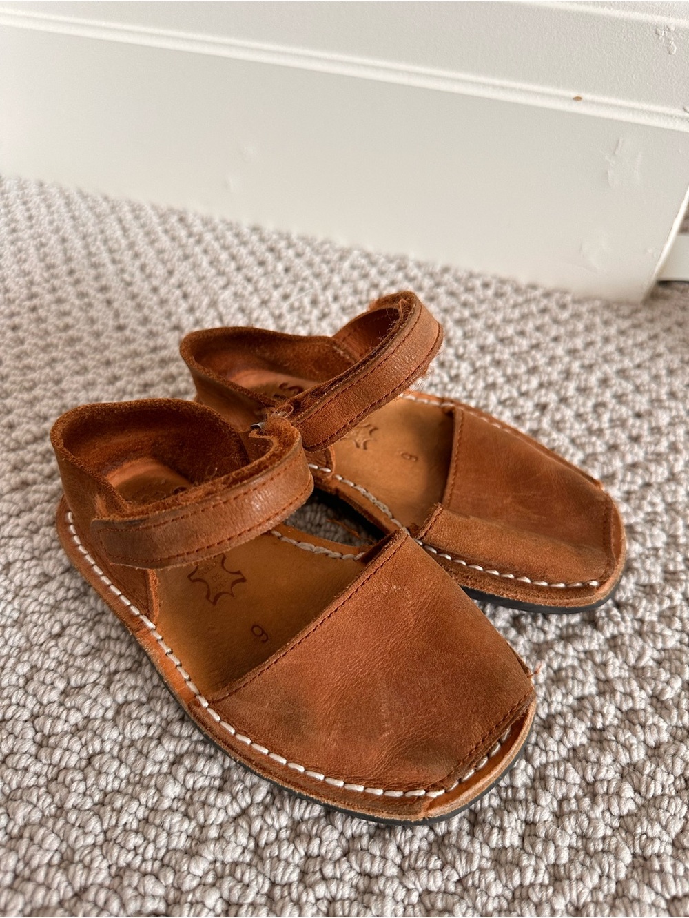 Pons kids brown leather sandals 25